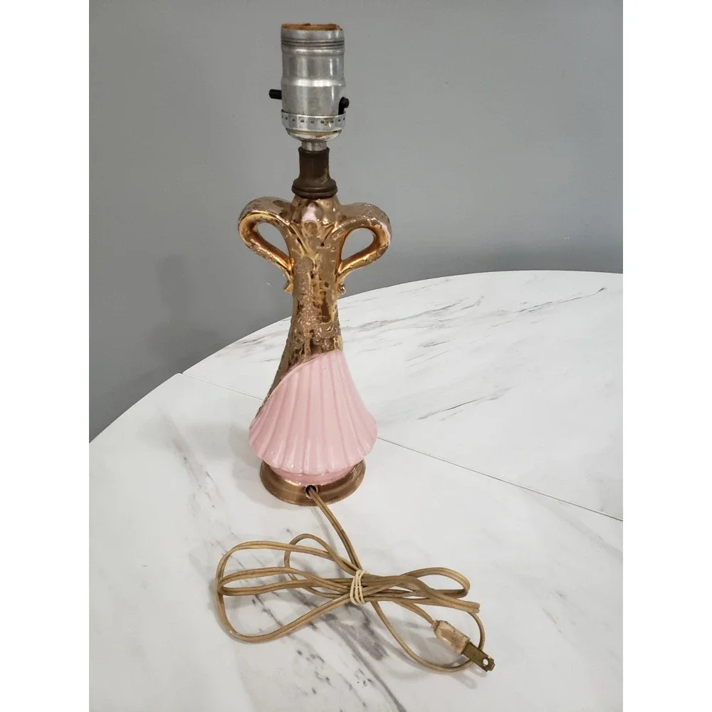 Vintage Pink / Gold Deena Barbie Style Mid‎ Century Modern Atomic Era Lamp MCM